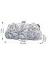 Mini Flower Decor Kiss Lock Chain Evening Bag