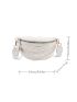 Quilted Detail Faux Pearl & Letter Decor Fanny Pack