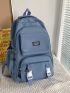 Letter Patch Pocket Front Backpack