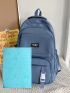 Letter Patch Pocket Front Backpack