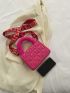 Mini Neon-pink Quilted Flap Square Bag