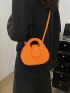 Neon Orange Crocodile Embossed Novelty Bag