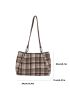 Plaid Pattern Shoulder Tote Bag