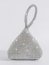 Mini Rhinestone Decor Top Handle Evening Bag, Perfect Bride Purse For Wedding, Prom & Party Events