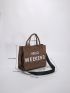 Letter Graphic Shopper Bag