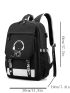 Luminous Music Villain USB Interface Multi-Functional Backpack School Bag School Bag Casual Backpack Strap Random