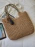 Tassel Decor Straw Bag