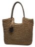 Tassel Decor Straw Bag