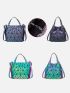 Geometric Luminous Hand Bag, Holographic Reflective Crossbody Bag, Casual Shoulder Tote Purse