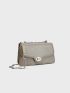 Metallic Crocodile Embossed Square Bag