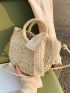 Twilly Scarf Decor Straw Bag