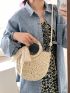 Twilly Scarf Decor Straw Bag