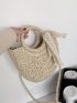 Twilly Scarf Decor Straw Bag