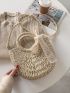 Twilly Scarf Decor Straw Bag