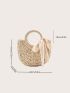 Twilly Scarf Decor Straw Bag