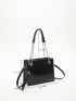 Crocodile Embossed Chain Square Bag