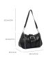 Buckle Decor Chain Hobo Bag