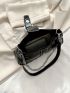 Buckle Decor Chain Hobo Bag