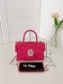 Mini Crocodile Embossed Twist Lock Square Bag