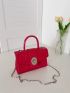 Mini Crocodile Embossed Twist Lock Square Bag