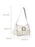 Buckle Decor Chain Hobo Bag