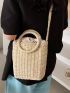 Drawstring Design Straw Bag