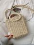 Drawstring Design Straw Bag