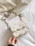 Mini Heart Embossed Faux Pearl Decor Flap Chain Novelty Bag