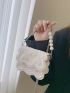 Mini Heart Embossed Faux Pearl Decor Flap Chain Novelty Bag