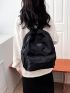 Letter Patch Decor Functional Backpack