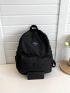 Letter Patch Decor Functional Backpack