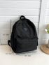 Letter Patch Decor Functional Backpack