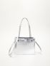 Metallic Crocodile Embossed Chain Square Bag