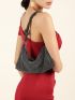 Ombre Rhinestone Decor Hobo Bag