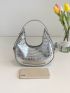 Metallic Crocodile Embossed Hobo Bag