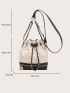 Mini Quilted Drawstring Design Chain Bucket Bag