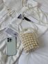 Mini Faux Pearl Decor Bucket Bag