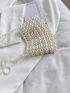 Faux Pearl Beaded Shoulder Bag