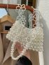 Faux Pearl Beaded Shoulder Bag