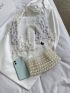 Faux Pearl Beaded Shoulder Bag