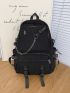 Pocket Front Chain Detail Backpack