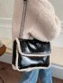 Fluffy Trim Flap Chain Square Bag