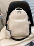 Litchi Embossed Classic Backpack With Coin Purse