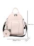 Litchi Embossed Classic Backpack With Coin Purse