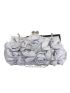 Flower Decor Kiss Lock Chain Evening Bag