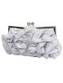 Flower Decor Kiss Lock Chain Evening Bag