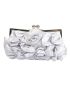 Flower Decor Kiss Lock Chain Evening Bag