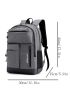 Letter Graphic USB Charging Port Laptop Backpack