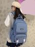 Letter Patch Pocket Front Backpack