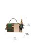 Mini Bear & Letter Graphic Flap Square Bag With Bag Charm